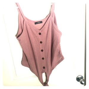 Pink crop top with buttons